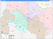 Clarke Wall Map Color Cast Style