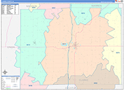 Clarke Wall Map Color Cast Style