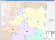 Clarke County Wall Map Color Cast Style