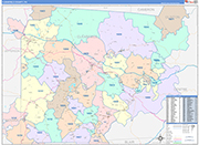 Clearfield Wall Map Color Cast Style