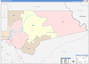 Clearwater Wall Map Color Cast Style