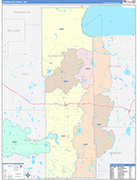 Clearwater County Wall Map Color Cast Style