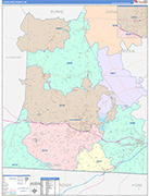 Cleveland County Wall Map Color Cast Style