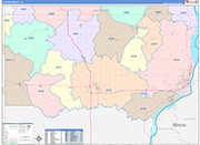 Clinton Wall Map Color Cast Style