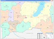 Clinton Wall Map Color Cast Style