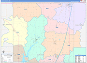 Clinton Wall Map Color Cast Style