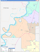 Coahoma Wall Map Color Cast Style