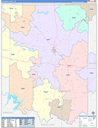 Coleman Wall Map Color Cast Style