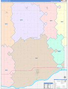 Colfax Wall Map Color Cast Style