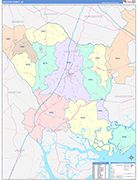 Colleton Wall Map Color Cast Style