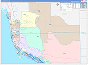 Collier Wall Map Color Cast Style