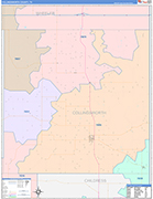 Collingsworth County Wall Map Color Cast Style