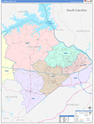 Columbia Wall Map Color Cast Style