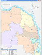 Columbia Wall Map Color Cast Style