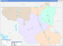 Colusa Wall Map Color Cast Style