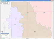 Comanche Wall Map Color Cast Style