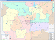 Comanche Wall Map Color Cast Style
