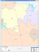 Concho Wall Map Color Cast Style