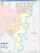 Concordia County Wall Map Color Cast Style