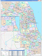 Cook Wall Map Color Cast Style