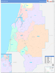 Coos County Wall Map Color Cast Style