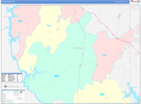 Coosa County Wall Map Color Cast Style
