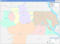 Corson County Wall Map Color Cast Style