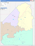 Costilla Wall Map Color Cast Style