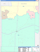 Cottle County Wall Map Color Cast Style