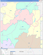 Covington County Wall Map Color Cast Style