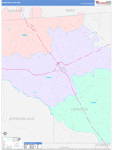 Covington County Wall Map Color Cast Style