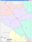 Covington County Wall Map Color Cast Style