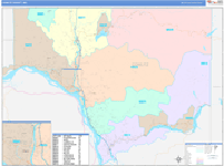 Cowlitz County Wall Map Color Cast Style