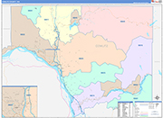 Cowlitz County Wall Map Color Cast Style
