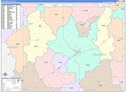 Crawford Wall Map Color Cast Style