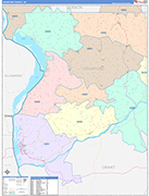 Crawford County Wall Map Color Cast Style