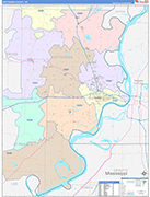 Crittenden County Wall Map Color Cast Style