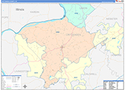 Crittenden Wall Map Color Cast Style
