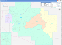 Crook County Wall Map Color Cast Style
