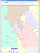 Crook County Wall Map Color Cast Style