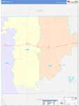 Crosby County Wall Map Color Cast Style