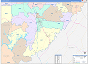 Cullman Wall Map Color Cast Style