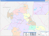 Culpeper County Wall Map Color Cast Style