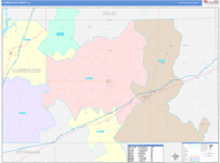 Cumberland Wall Map Color Cast Style