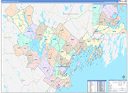 Cumberland Wall Map Color Cast Style