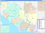 Cumberland County Wall Map Color Cast Style