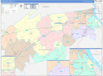 Cumberland County Wall Map Color Cast Style