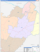 Cumberland County Wall Map Color Cast Style