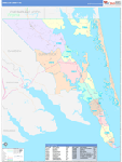 Currituck Wall Map Color Cast Style