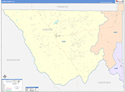 Custer Wall Map Color Cast Style